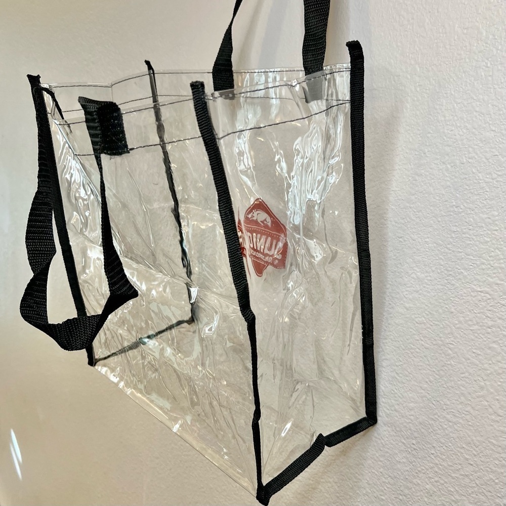 Arkansas Razorback Clear Plastic Tote Bag, Junior Razorback - Picture 3 of 3